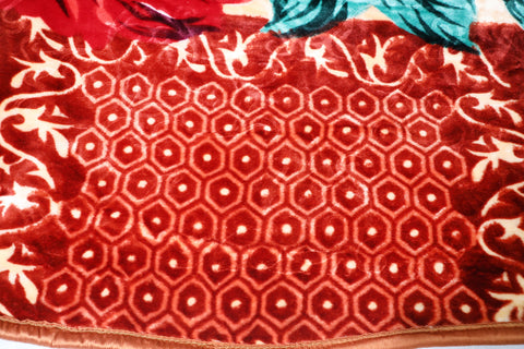 RIAN Super Soft Rim Rose Floral Design Heavy Blanket for Double Bed (Multi Color)