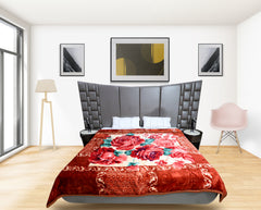 RIAN Super Soft Rim Rose Floral Design Heavy Blanket for Double Bed (Multi Color)