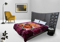 RIAN Super Soft Rim Rose Floral Design Blanket for Double Bed (Multi Color)