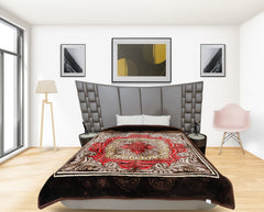 RIAN Super Soft Coral Floral Design Heavy Blanket for Double Bed (Multi Color)