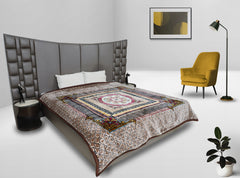RIAN Super Soft Square Floral Design Heavy Blanket for Double Bed (Multi Color)