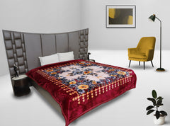 RIAN Super Soft Cloudy Floral Design Blanket for Double Bed (Multi Color)