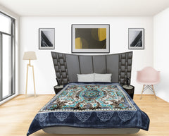 RIAN Super Soft Coral Floral Design Heavy Blanket for Double Bed (Multi Color)
