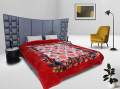 RIAN Ultra Soft Luxurious Warm Indian Retro Floral Mink Blanket Double Bed for Heavy Winter - Multicolor