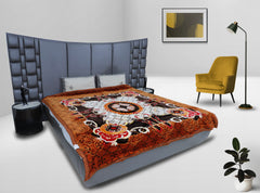 RIAN Super Soft Circle Floral Design Blanket for Double Bed (Multi Color)