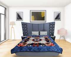 RIAN Super Soft Circle Floral Design Blanket for Double Bed (Multi Color)