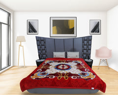 RIAN Super Soft Circle Floral Design Blanket for Double Bed (Multi Color)