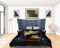 RIAN Ultra Soft Luxurious Warm Indian Garden Print Mink Blanket Double Bed for Heavy Winter - Multicolor