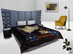 RIAN Ultra Soft Luxurious Warm Indian Garden Print Mink Blanket Double Bed for Heavy Winter - Multicolor