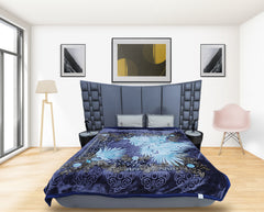 RIAN Ultra Soft Luxurious Warm Indian Garden Print Mink Blanket Double Bed for Heavy Winter - Multicolor