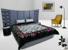 RIAN Ultra Soft Luxurious Warm Indian Retro Floral Mink Blanket Double Bed for Heavy Winter - Multicolor