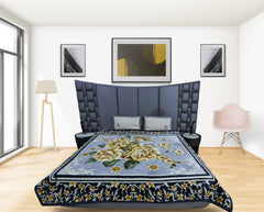 RIAN Ultra Soft Luxurious Warm Indian Dark Flower Mink Blanket Double Bed for Heavy Winter - Multicolor