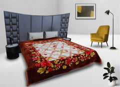 RIAN Ultra Soft Luxurious Warm Indian Retro Floral Mink Blanket Double Bed for Heavy Winter - Multicolor