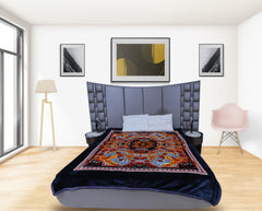 RIAN Super Soft Daisy Floral Design Blanket for Double Bed (Multi Color)