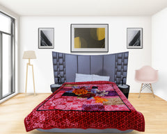 RIAN Super Soft Orchid Floral Design Heavy Blanket for Double Bed (Multi Color)