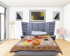 RIAN Super Soft Orchid Floral Design Heavy Blanket for Double Bed (Multi Color)