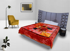RIAN Super Soft Orchid Floral Design Heavy Blanket for Double Bed (Multi Color)