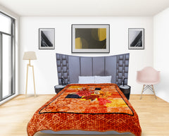 RIAN Super Soft Orchid Floral Design Heavy Blanket for Double Bed (Multi Color)