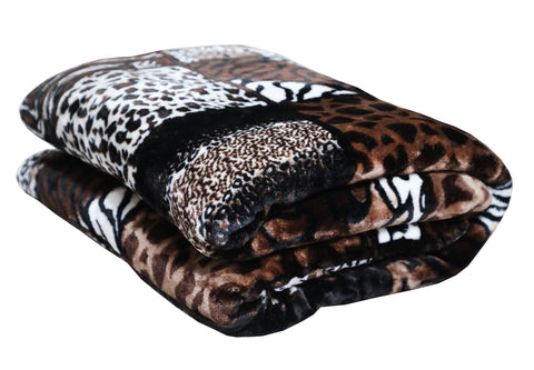 RIAN Tiger Print Mink Blanket for Double Bed( Multi Color )