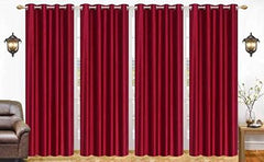 RIAN Solid Blackout Curtain for Door (Maroon)