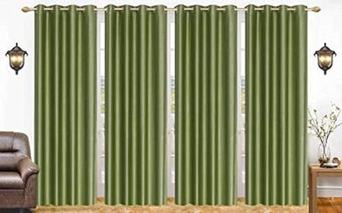 RIAN Solid Blackout Curtain for Door ( Green )