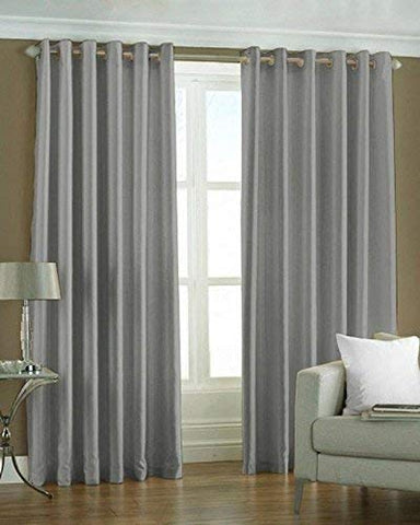 RIAN Solid Blackout Curtain for Door (Silver)