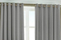 RIAN Solid Blackout Curtain for Door (Silver)