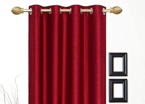 RIAN Solid Blackout Curtain for Door (Maroon)