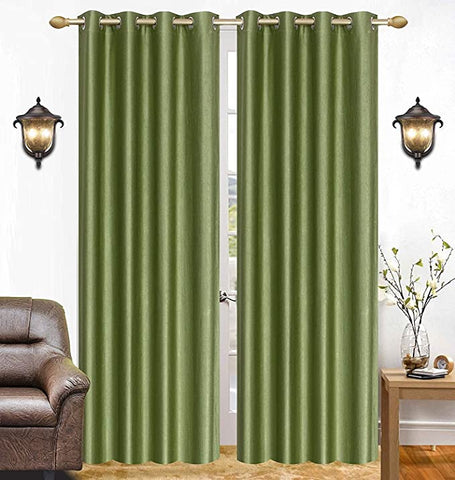 RIAN Solid Blackout Curtain for Door ( Green )
