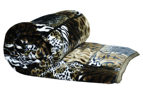 RIAN Tiger Print Mink Blanket for Double Bed( Multi Color )