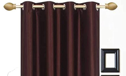 RIAN Solid Blackout Curtain for Door (Brown)