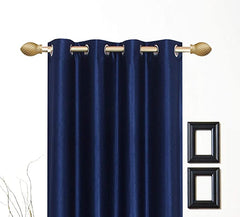 RIAN Solid Blackout Curtain for Door (Blue)