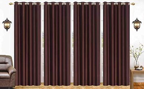 RIAN Solid Blackout Curtain for Door (Brown)