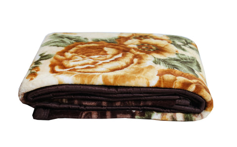 RIAN Super Soft Lotus Floral Design Blanket for Single Bed (Multi Color)