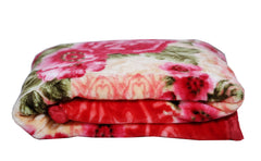 RIAN Super Soft Lotus Floral Design Blanket for Single Bed (Multi Color)