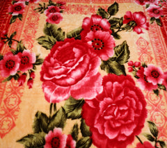 RIAN Super Soft Lotus Floral Design Blanket for Single Bed (Multi Color)