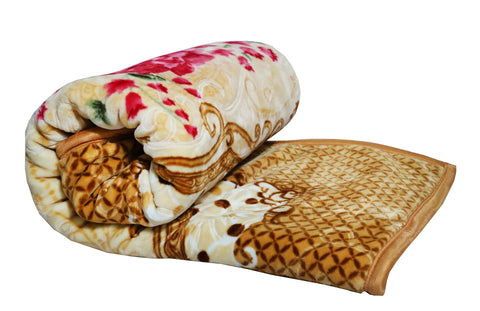 RIAN Ultra Soft Luxurious Warm Indian Rose Floral Mink Blanket Single Bed for Mild Winter 2.5kg-Multicolor (230cm X 150 cm)
