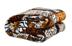RIAN Tiger Print Mink Blanket for Double Bed( Multi Color )