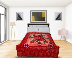 RIAN Super Soft Lotus Floral Design Blanket for Single Bed (Multi Color)
