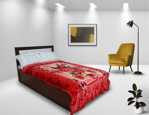 RIAN Super Soft Lotus Floral Design Blanket for Single Bed (Multi Color)