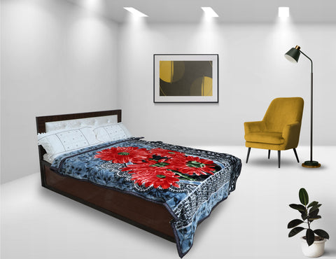 RIAN Ultra Soft Luxurious Warm Indian Dahlia Mink Blanket Single Bed for Mild Winter 2.5kg-Multicolor(230cm X 150 cm)