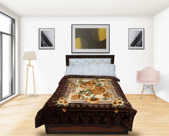 RIAN Super Soft Lotus Floral Design Blanket for Single Bed (Multi Color)