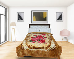 RIAN Ultra Soft Luxurious Warm Indian Rose Floral Mink Blanket Single Bed for Mild Winter 2.5kg-Multicolor (230cm X 150 cm)