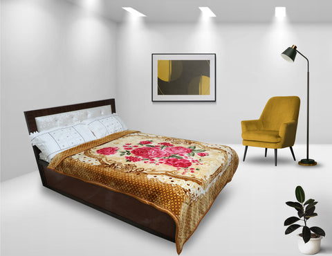 RIAN Ultra Soft Luxurious Warm Indian Rose Floral Mink Blanket Single Bed for Mild Winter 2.5kg-Multicolor (230cm X 150 cm)