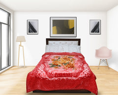 RIAN Ultra Soft Luxurious Warm Indian Rose Floral Mink Blanket Single Bed for Mild Winter 2.5kg-Multicolor (230cm X 150 cm)