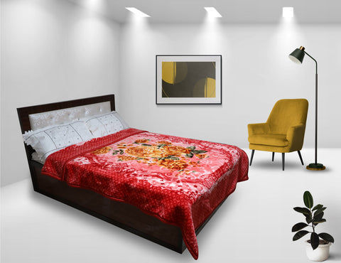 RIAN Ultra Soft Luxurious Warm Indian Rose Floral Mink Blanket Single Bed for Mild Winter 2.5kg-Multicolor (230cm X 150 cm)