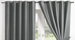 RIAN Solid Blackout Curtain for Door (Silver)