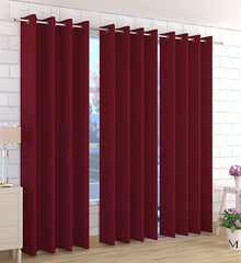 RIAN Solid Blackout Curtain for Door (Maroon)