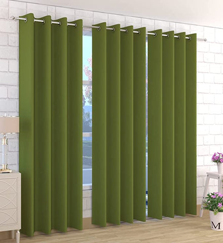 RIAN Solid Blackout Curtain for Door ( Green )