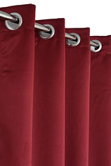 RIAN Solid Blackout Curtain for Door (Maroon)